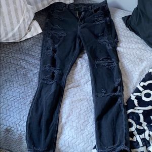 black american eagle mom jeans